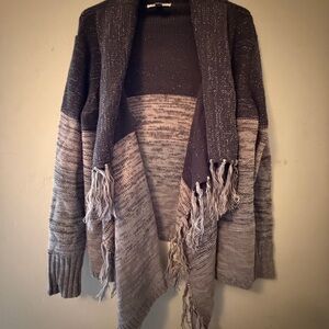 Knox Rose Cozy Gray and Cream Women's Sweater